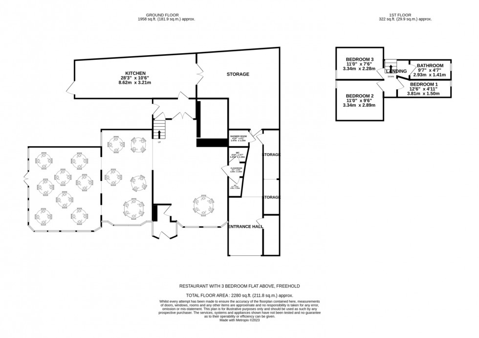 Floorplan for High Street, Tarvin, Chester, Cheshire, CH3
