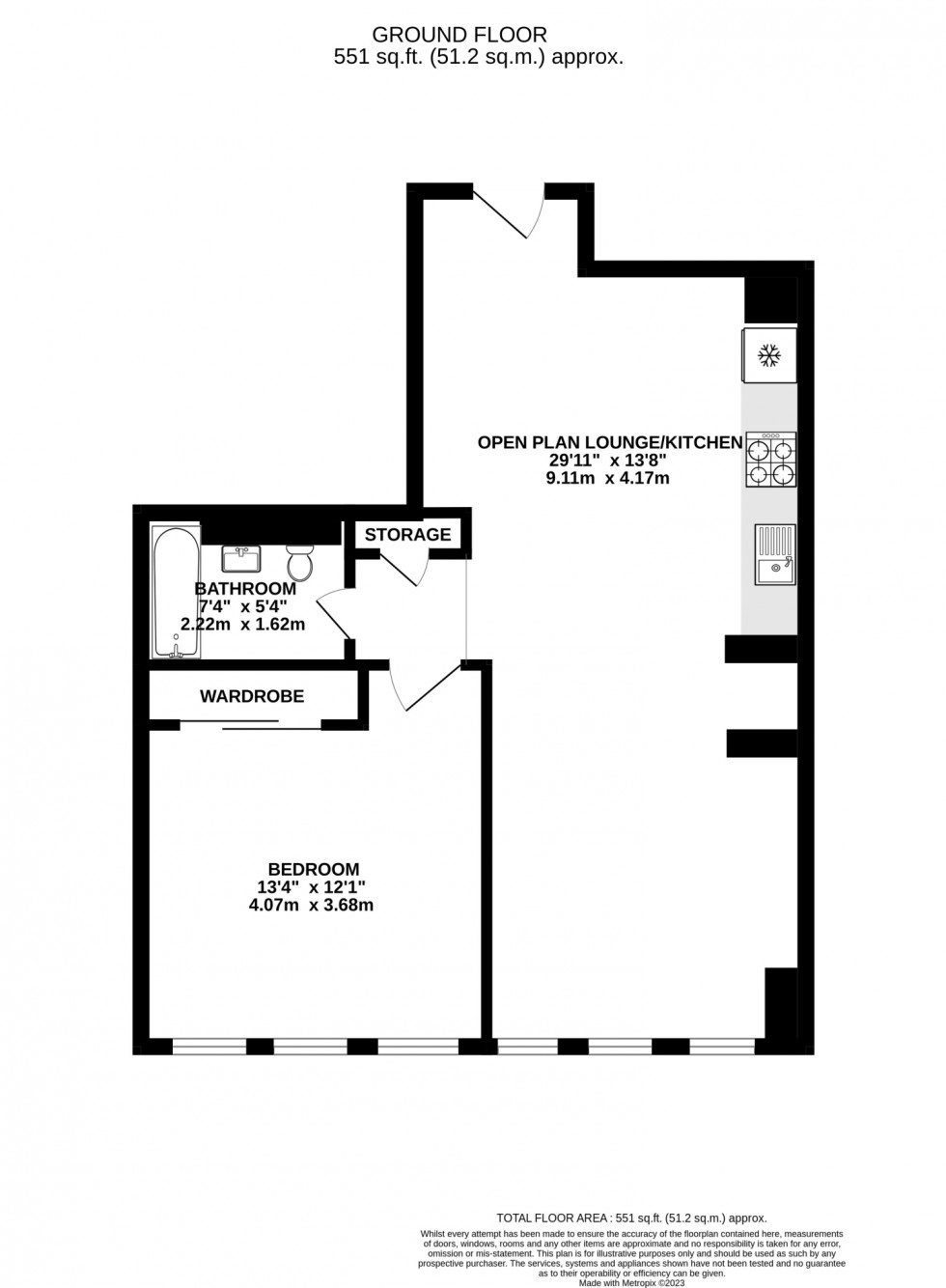 Floorplan for Hadrians Tower, Rutherford Street, Newcastle Upon Tyne, NE4