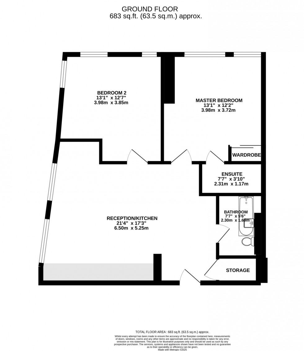 Floorplan for Hadrians Tower, Rutherford Street, Newcastle Upon Tyne, NE4