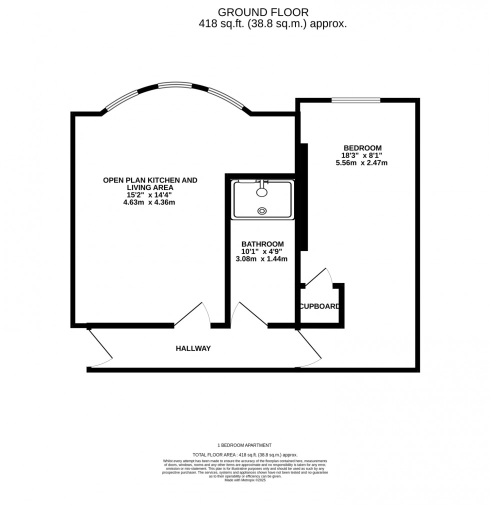 Floorplan for Falconars Apartments, Clayton Street, Newcastle upon Tyne, Tyne and Wear, NE1